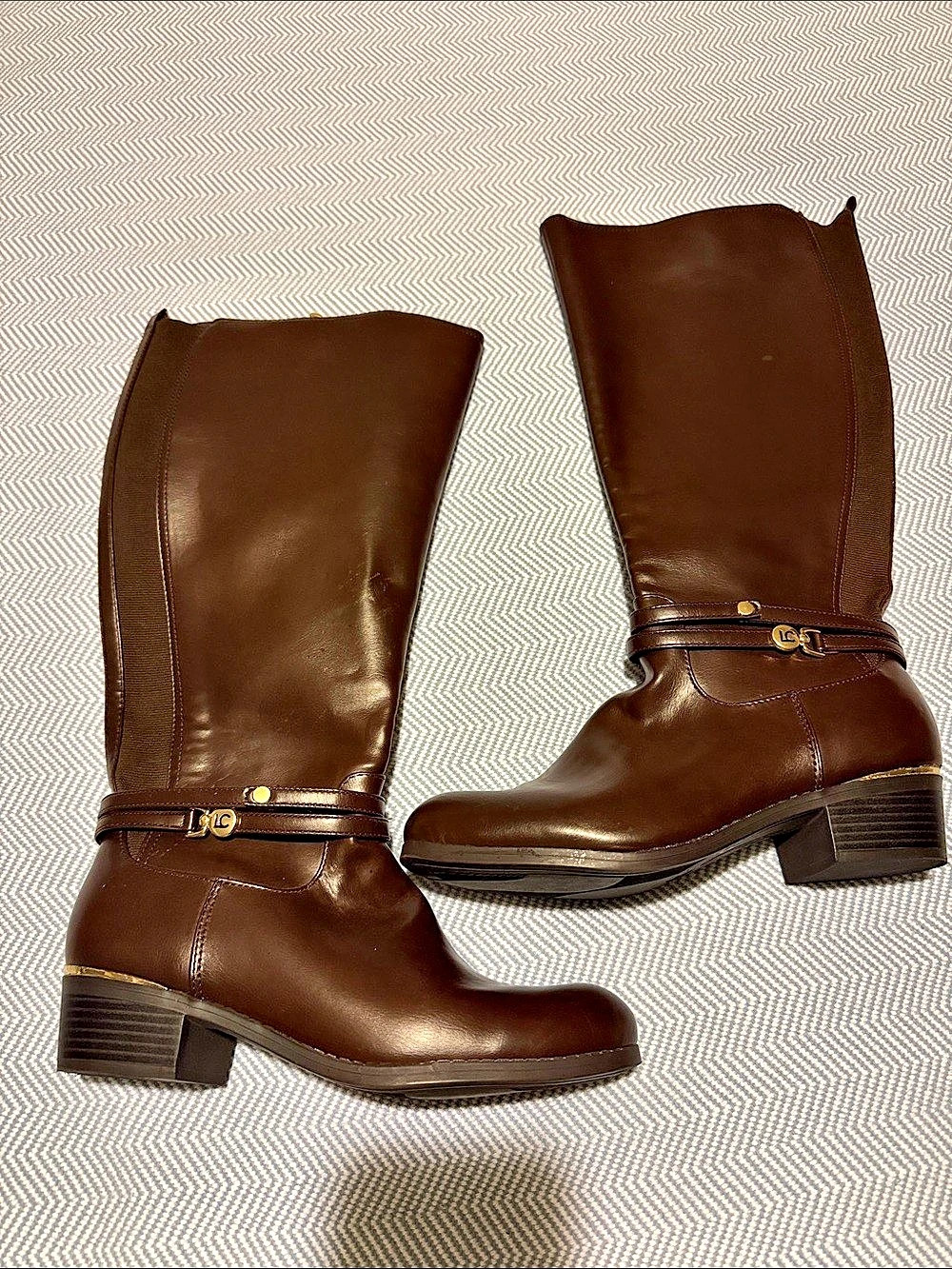 Liz Claiborne women’s Brown Heeled Boots- Wide Calf- Brand New